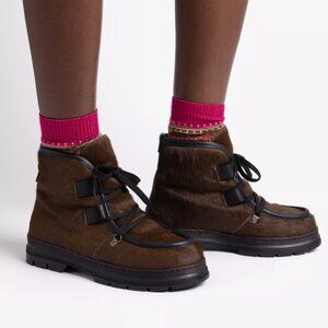 Penelope Chilvers Incredible Pony Shearling-Lined Boot in Dark Oak  EU39/US7.5-8